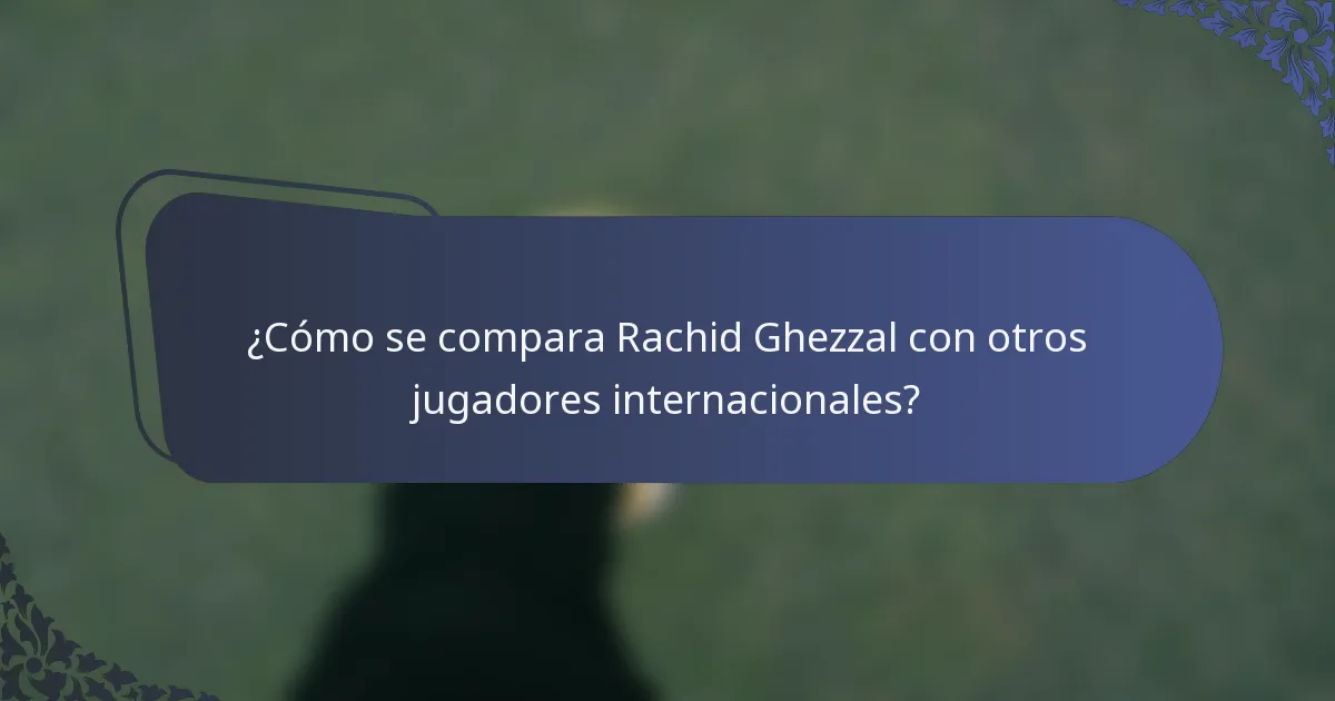 ¿Cómo se compara Rachid Ghezzal con otros jugadores internacionales?