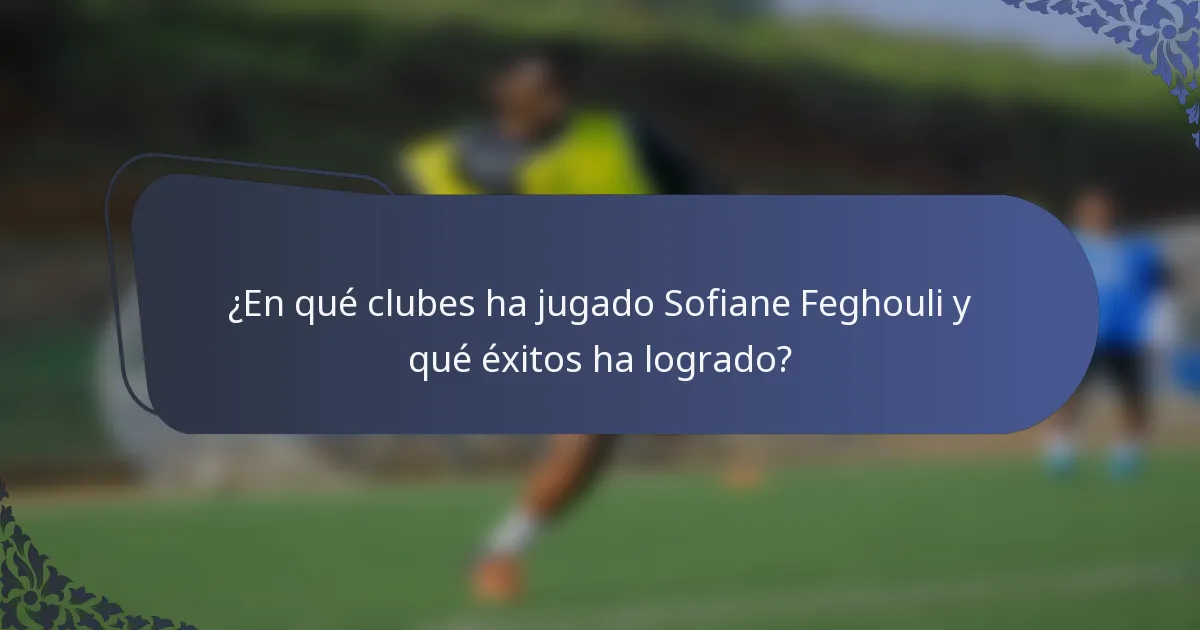 ¿En qué clubes ha jugado Sofiane Feghouli y qué éxitos ha logrado?